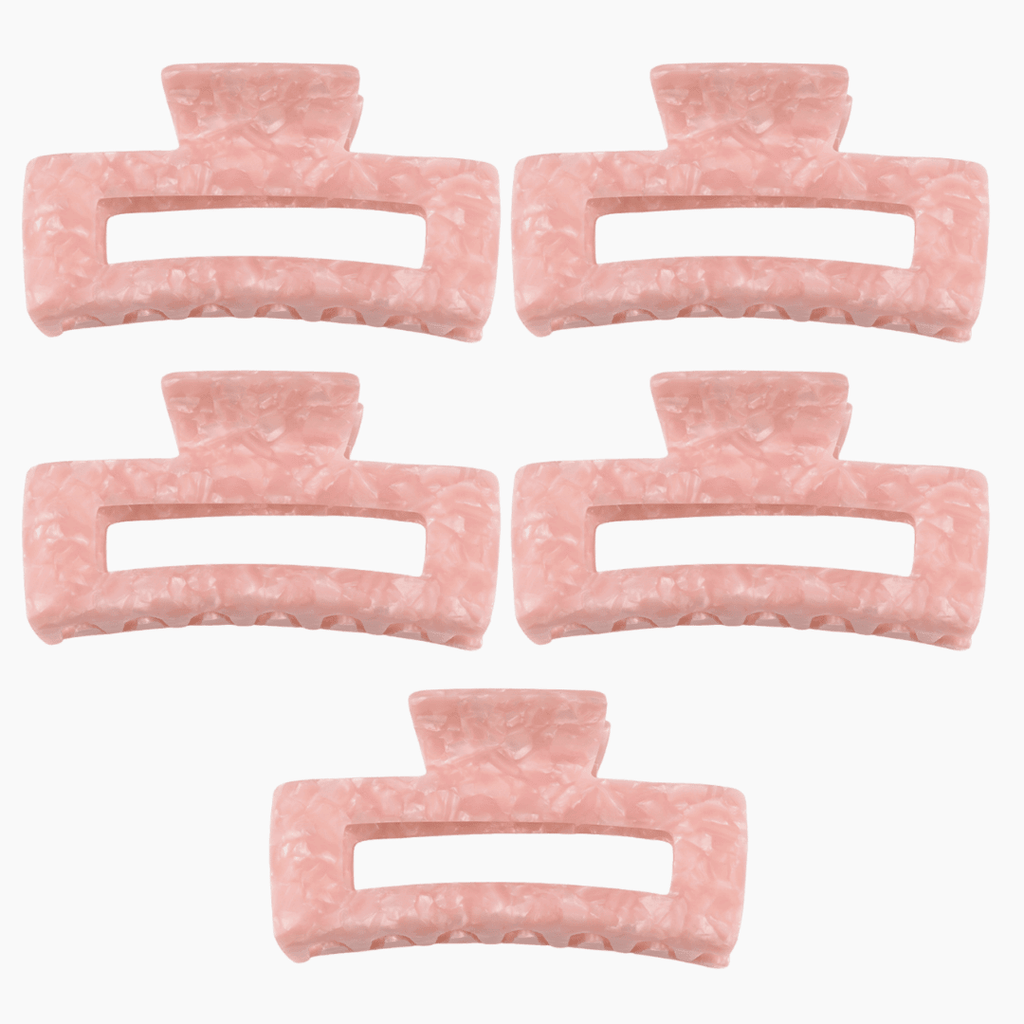 (5 Pack) Large Pink Hair Claw