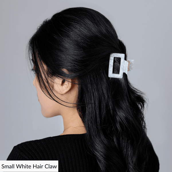 White XL Hair Claw Clip – Bombay Hair Canada