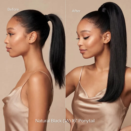 Jet Black (1) Ponytail