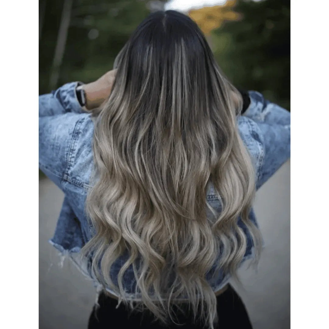 Balayage Dark Brown (#2) to Ash Blonde (#60) Invisible Tape 20" (25g)