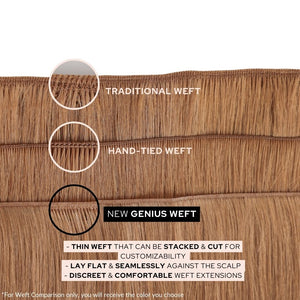 Rooted Espresso (#1C) to White Blonde (#60B) Genius Weft 22" 55g (backorder, mid June)