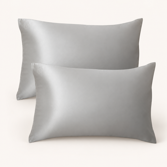 (2 Pack) Silver Satin Queen Pillowcase — refreshed product image
