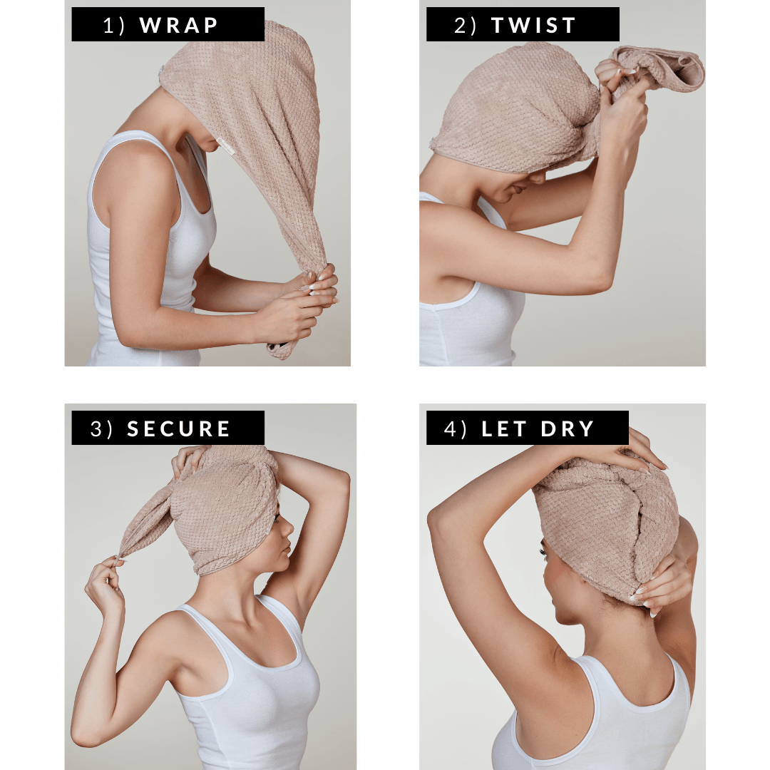 (5 Pack) Hair Drying Towel - Sand