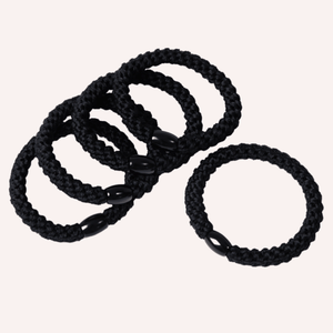 Black No-Tug Hair Ties (5 Ties)