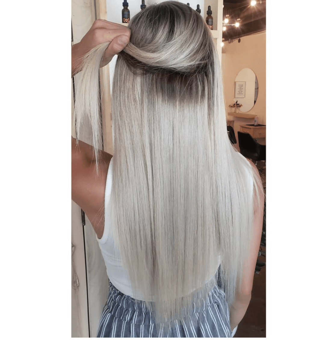 Rooted Espresso (#1C) to White Blonde (#60B) 100g Weft